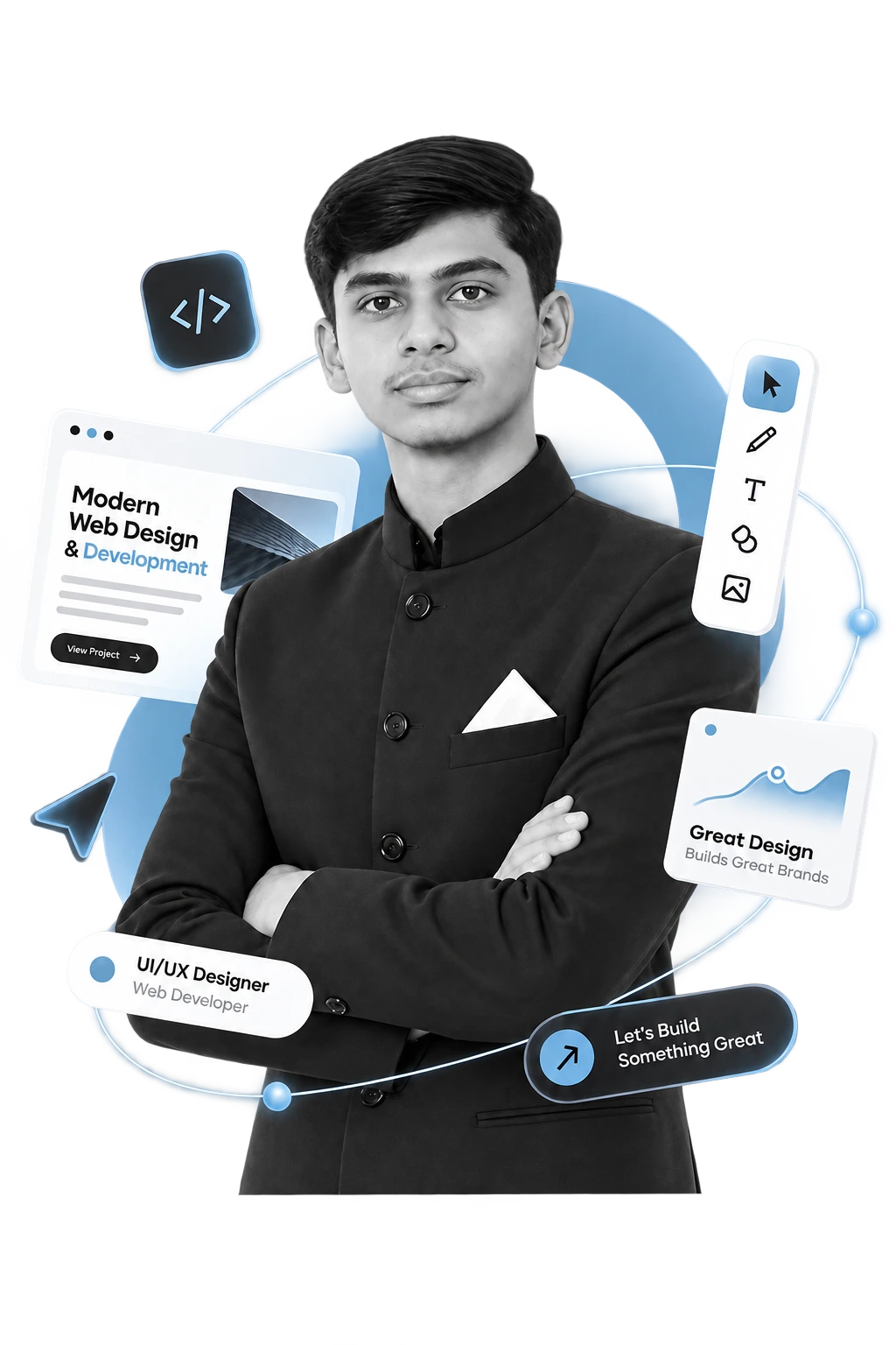 Muneeb working at his desk