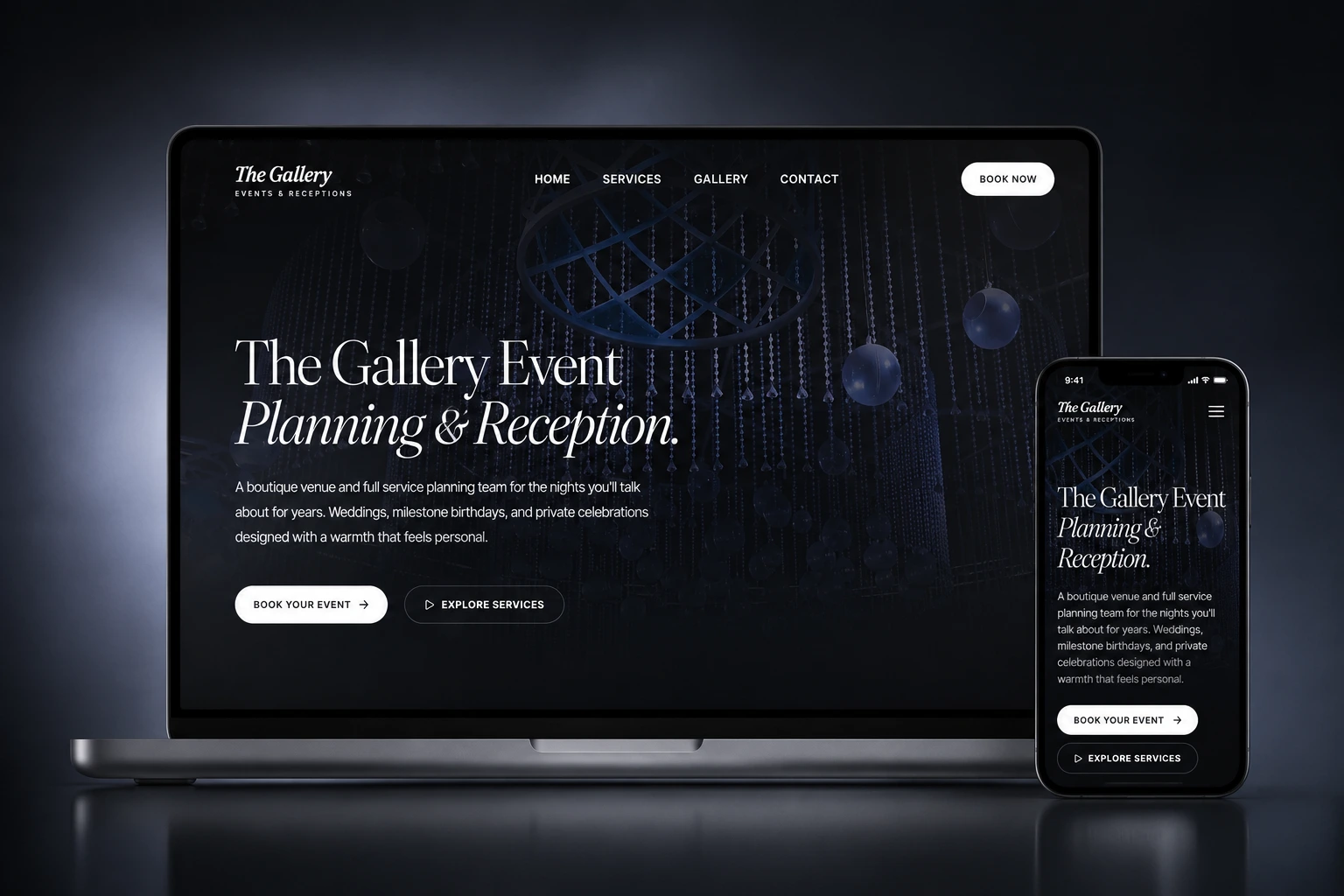The Gallery Event website preview